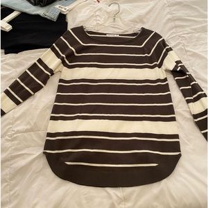 Brown and white stripe sweater super soft size small